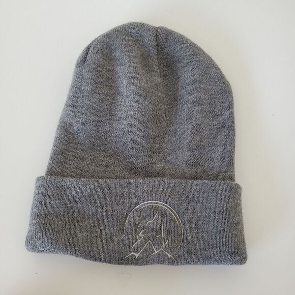Port & Company Beanie Wolf Embroidered Acrylic Gray - Picture 1 of 5